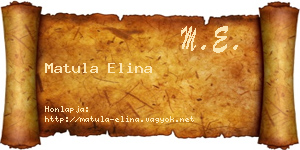 Matula Elina névjegykártya