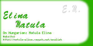 elina matula business card